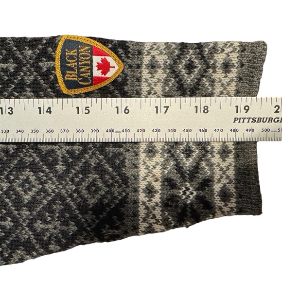 Vintage Mens Black Canyon 100% Wool Sweater Grey Norwegian Style Made In Canada - Picture 7 of 12